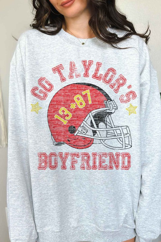 Go Taylor's Boyfriend Sweatshirt  Ash Small 