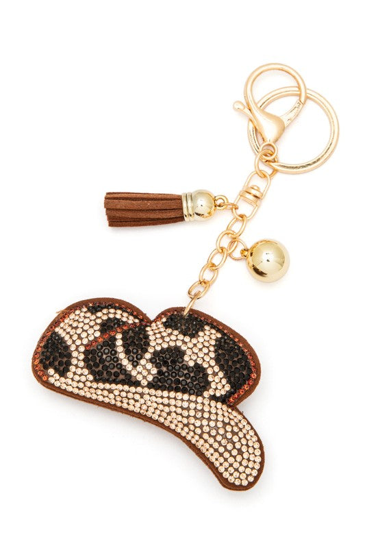 Wild Bling Cowboy Hat Keychain  Brown  