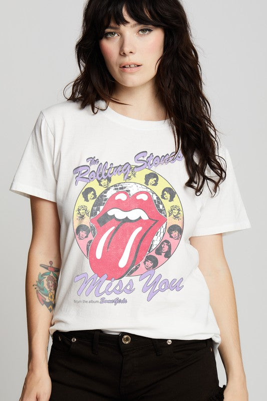 The Rolling Stones Miss You Tee  White XS 