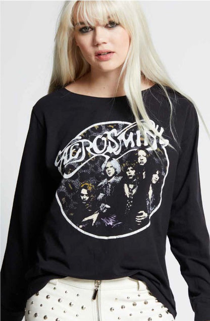 Aerosmith Back In The Saddle Long Sleeve Tee  Black XS 