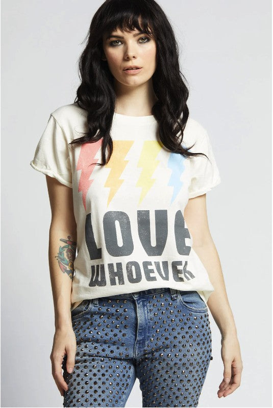 Love Whoever Tee  Pearl XS 