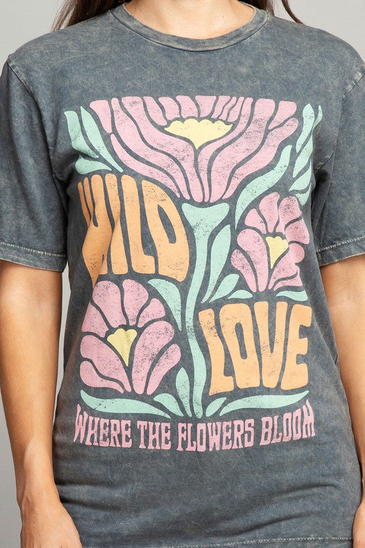 Wild Love Where The Flowers Bloom Graphic Top    