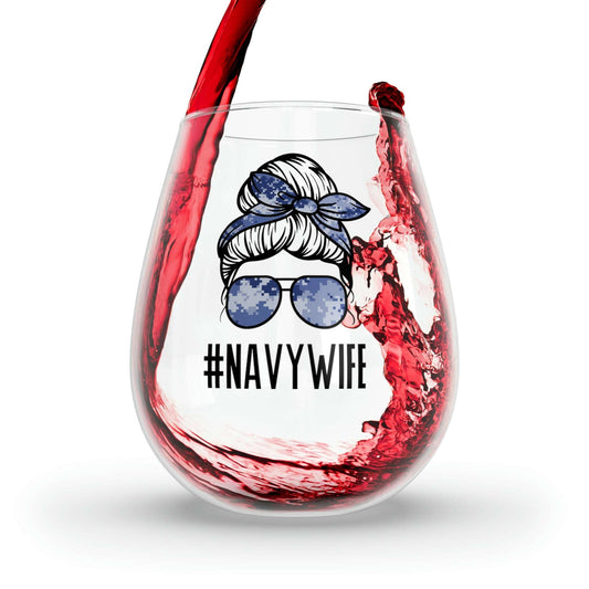 #NavyWife Wine Glass Mug 11.75oz  