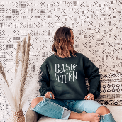 Basic Witch Sweatshirt Sweatshirt S Forest Green 