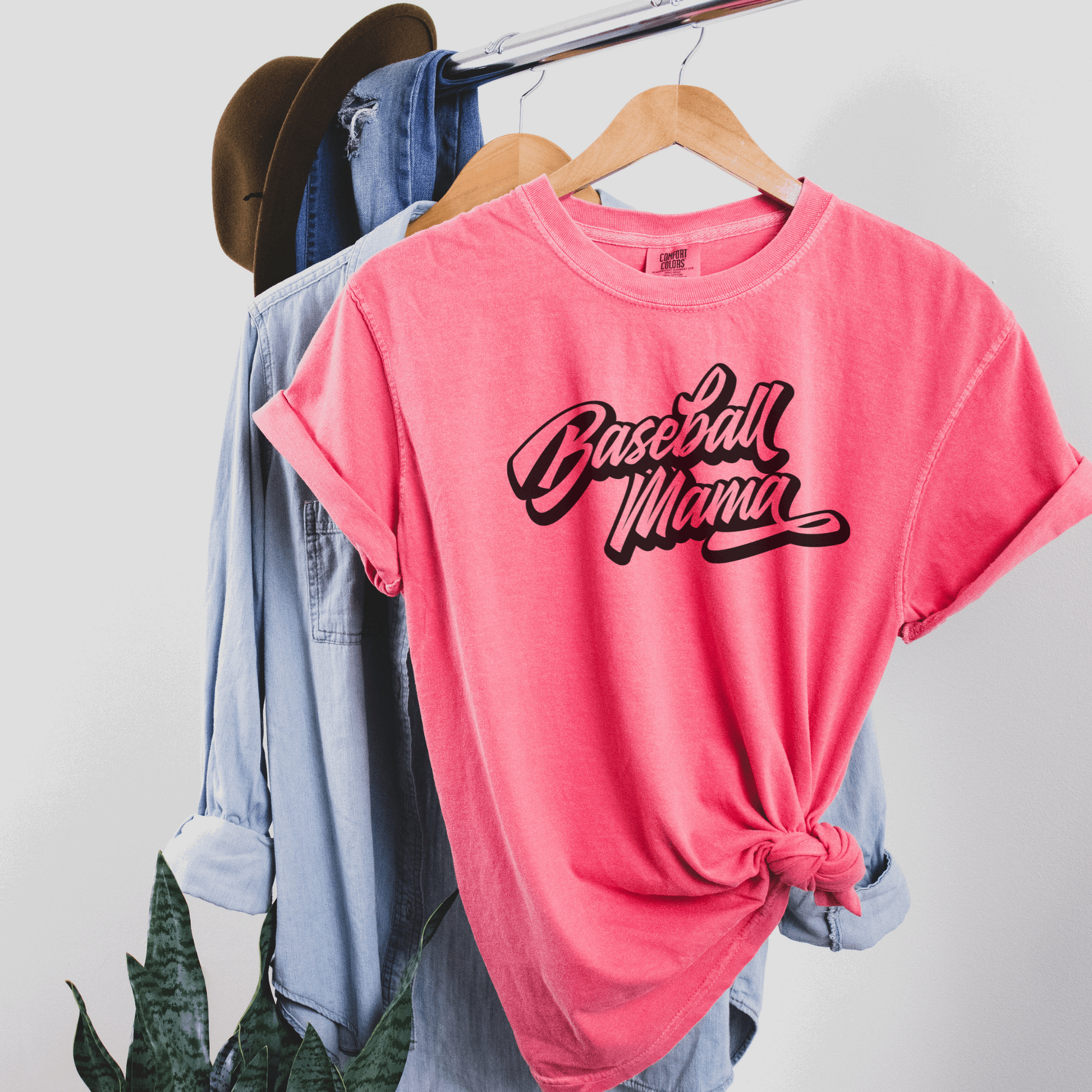 Baseball Momma Tee T-Shirt Watermelon S 