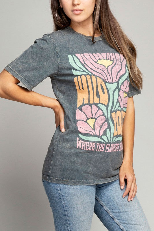 Wild Love Where The Flowers Bloom Graphic Top    