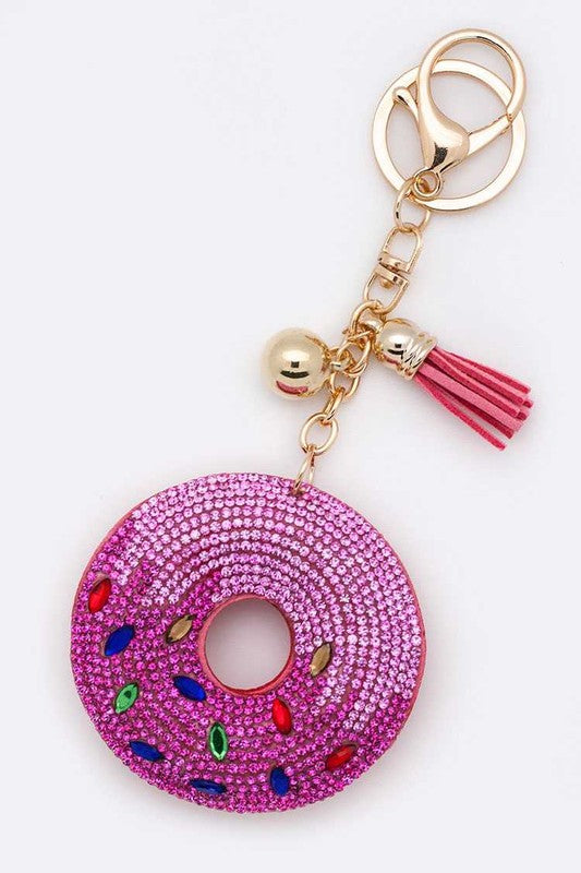 Dazzling Donut Dream Keychain  Pink  