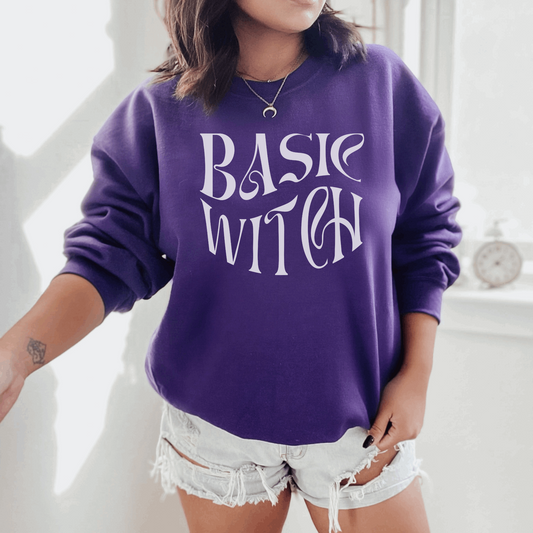 Basic Witch Sweatshirt Sweatshirt S Purple 