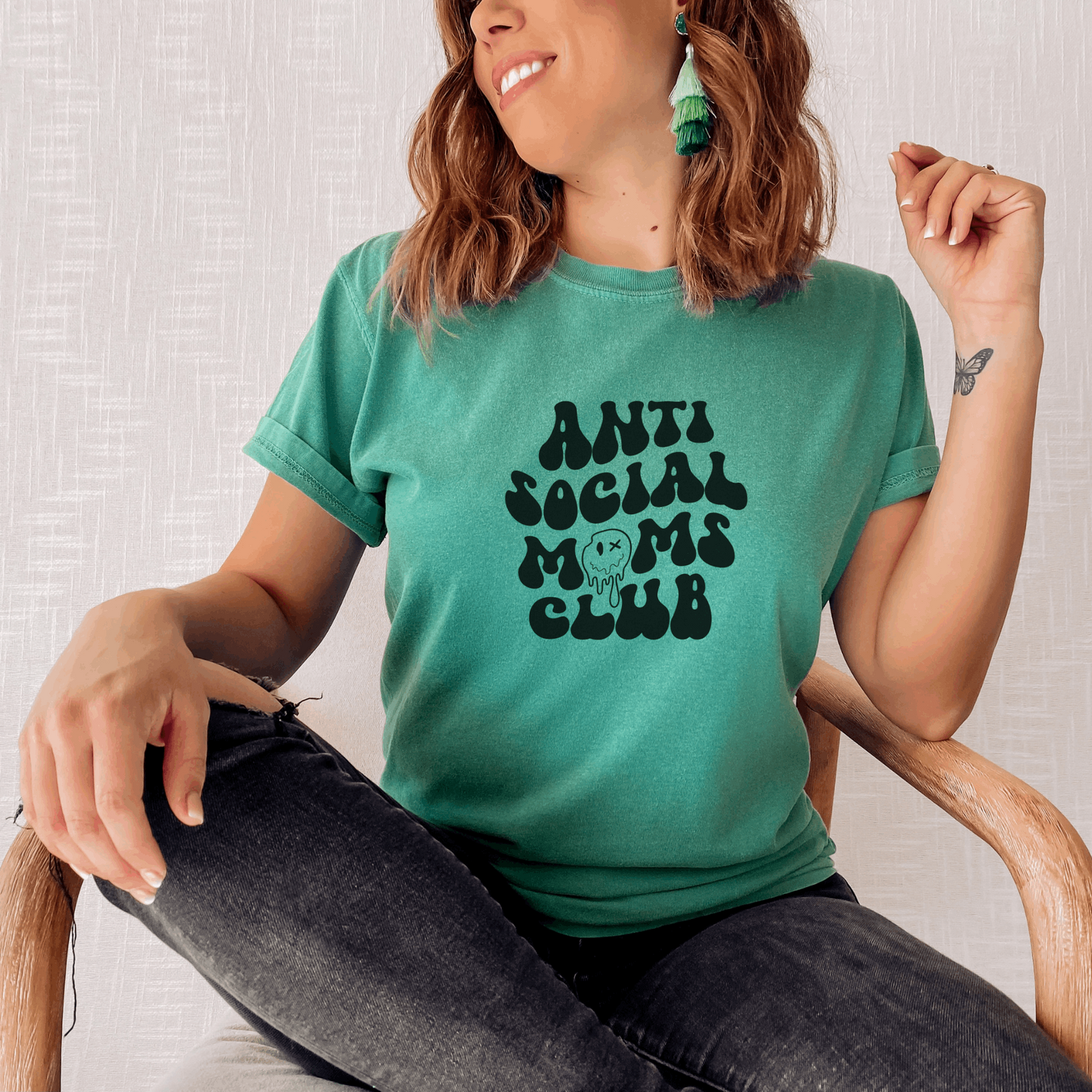 Anti Social Mom's Club Tee T-Shirt Grass S 