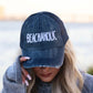 Beachaholic Embroidered Trucker Hat  Navy Blue OS 