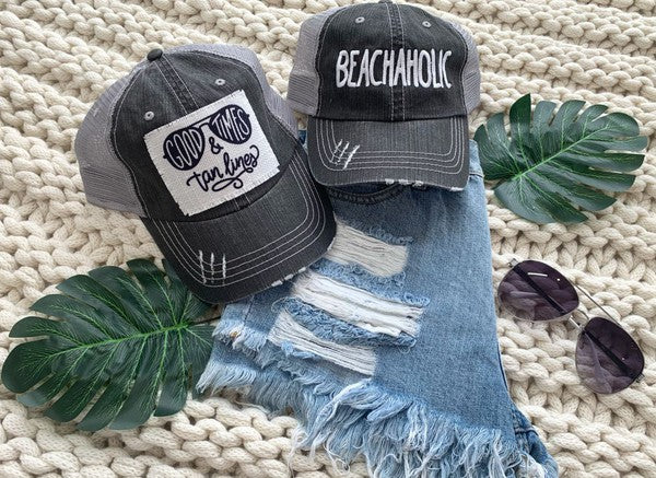 Beachaholic Embroidered Trucker Hat    