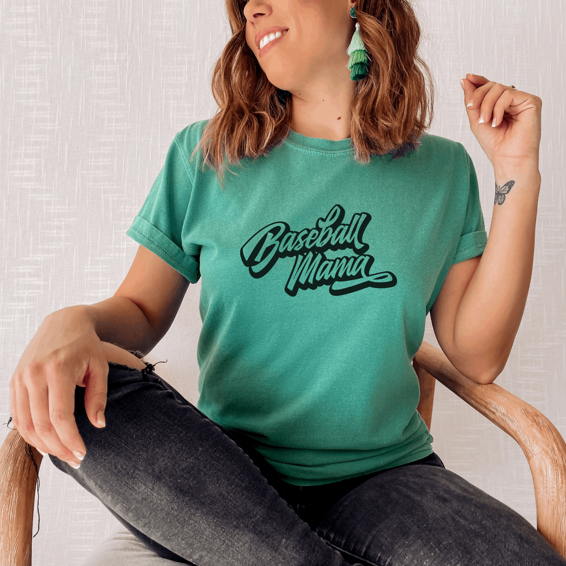 Baseball Momma Tee T-Shirt Grass S 