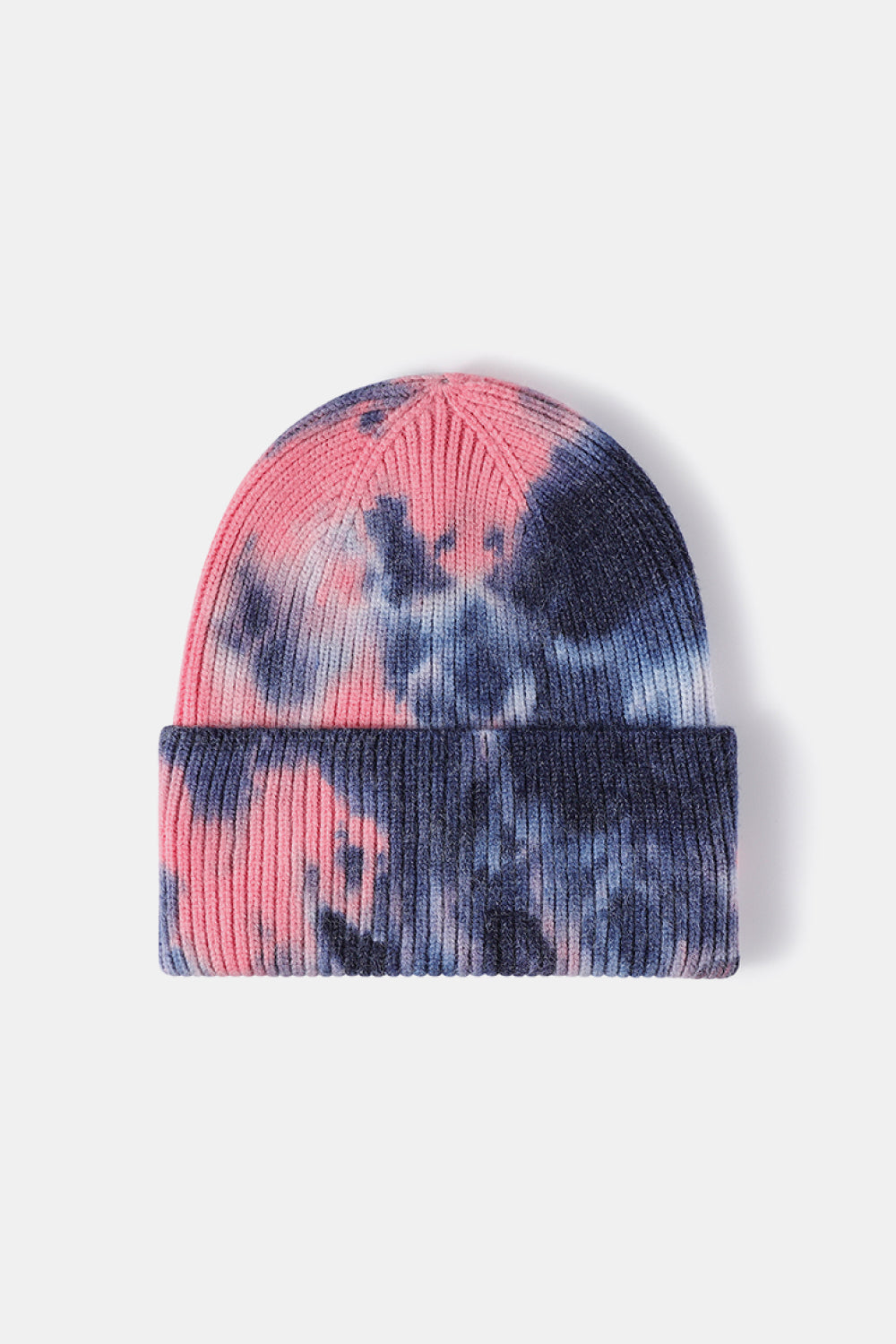 Groovy Knit Cuffed Beanie  Navy/Pink One Size 