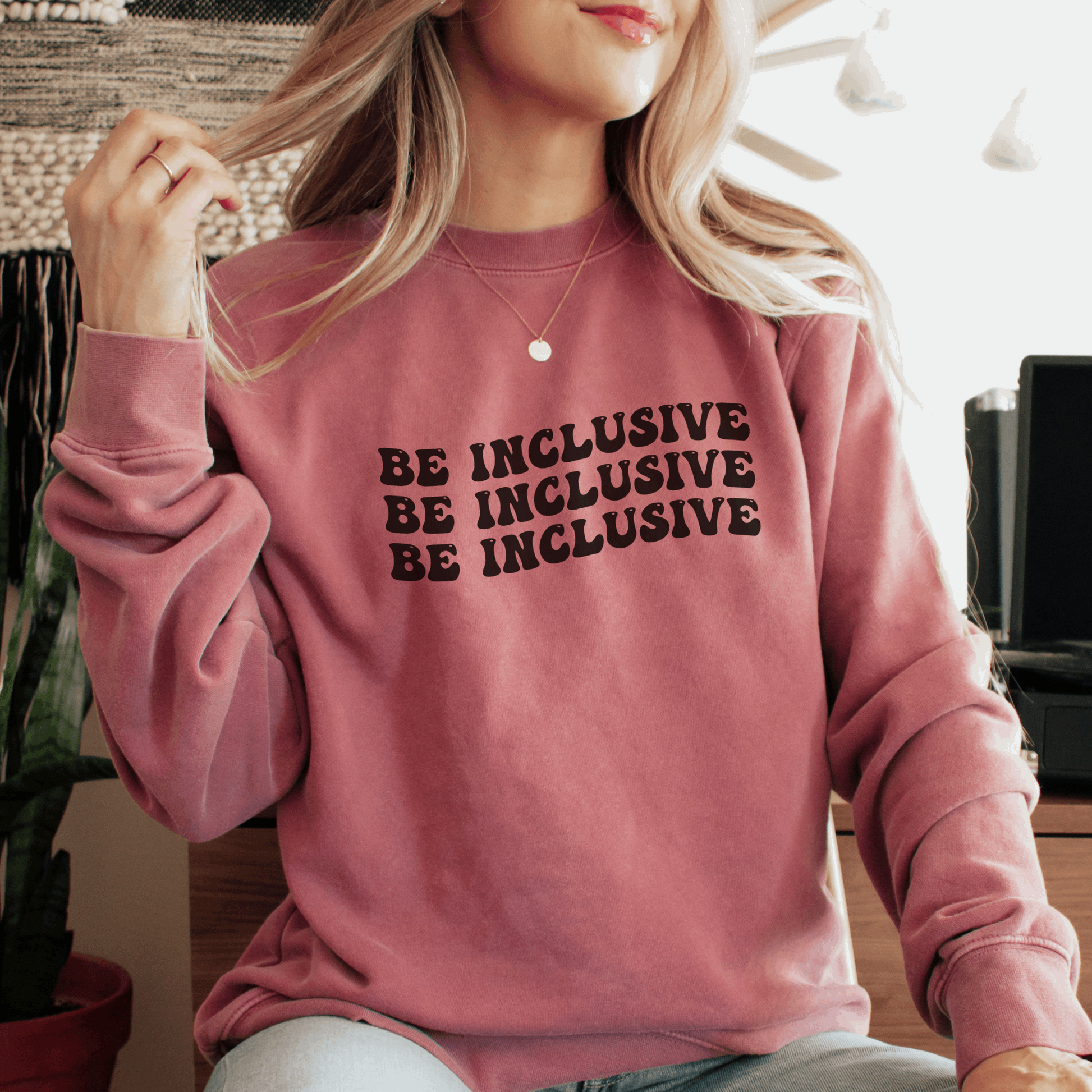 Be Inclusive Sweatshirt Sweatshirts Crimson S 