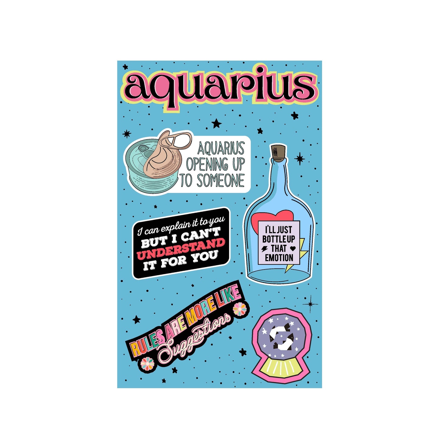 Aquarius Astrological Sticker Sheet sticker   