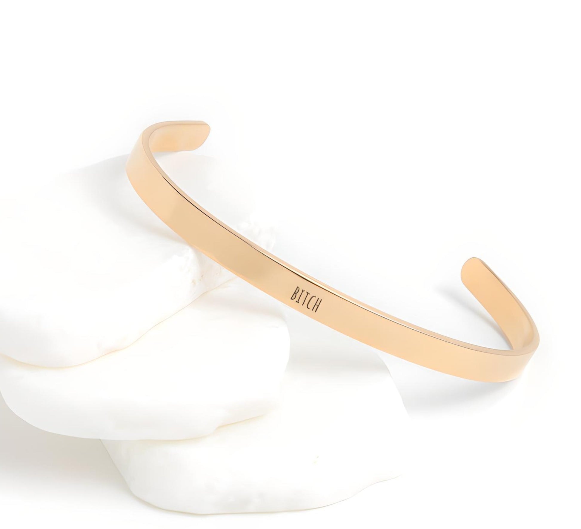 "Bitch" Cuff Bracelet Jewelry Rose Gold  