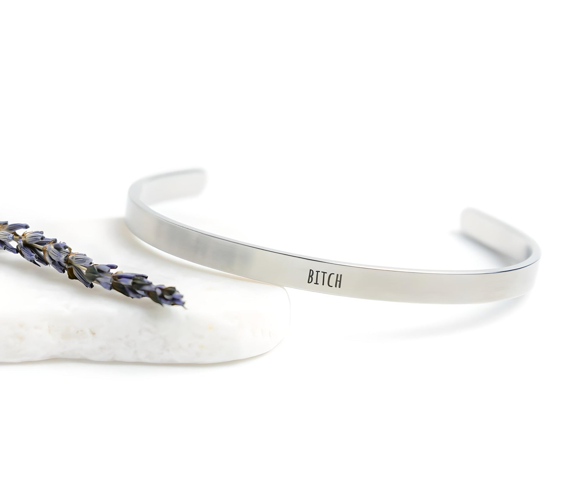 "Bitch" Cuff Bracelet Jewelry Silver  