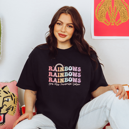 Rainbows Are My Favorite Color Tee T-Shirt Black S 