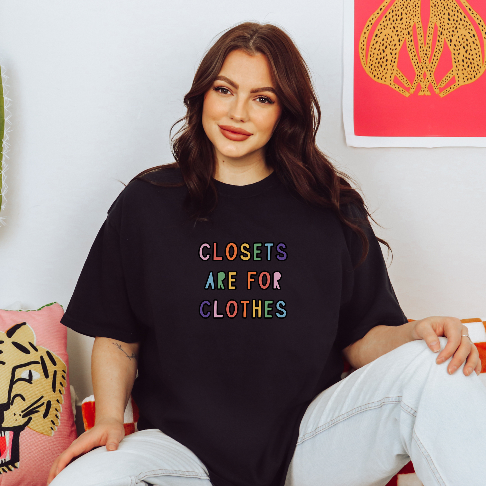 Closets Are For Clothes Tee T-Shirt Black S 