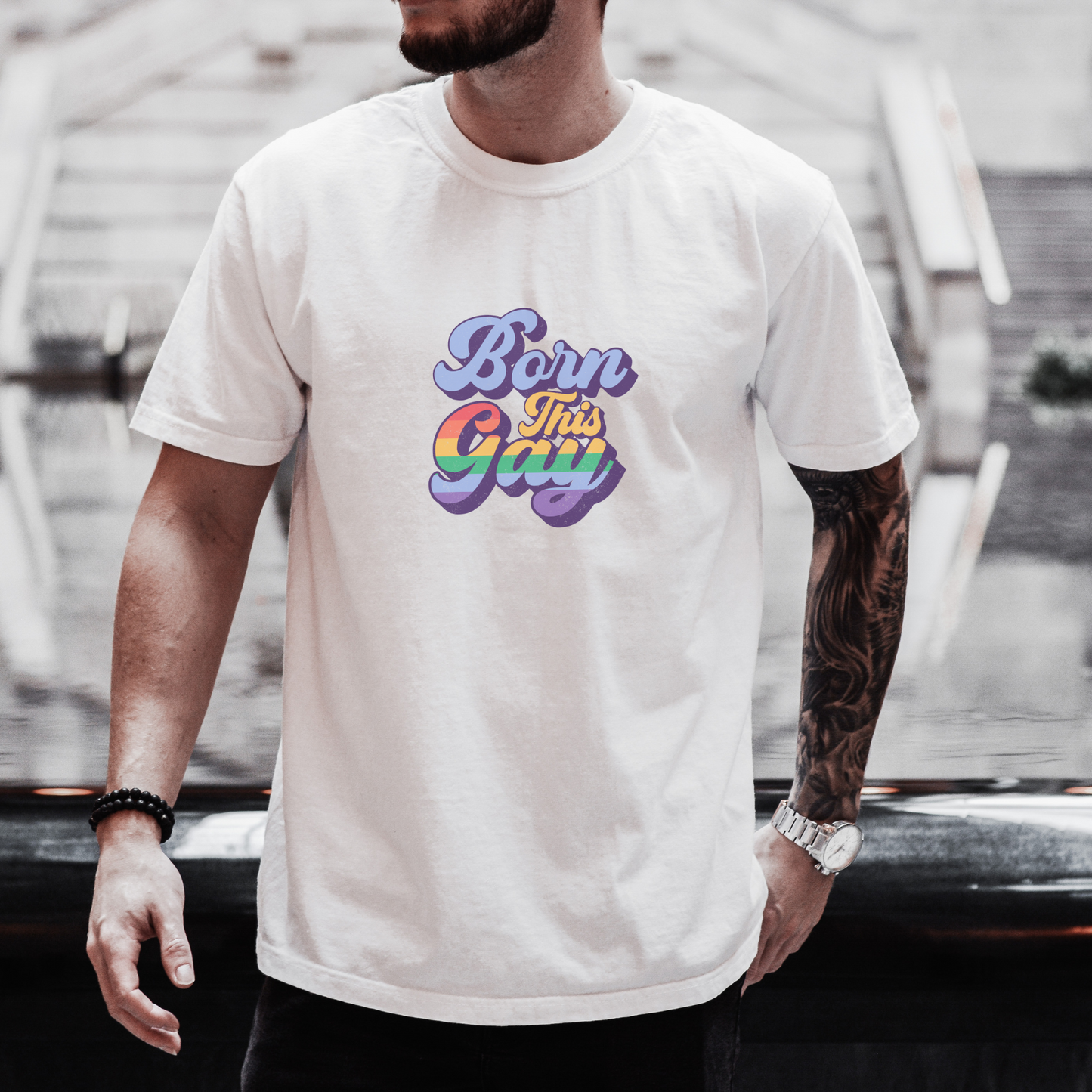 Born This Gay Tee T-Shirt White S 