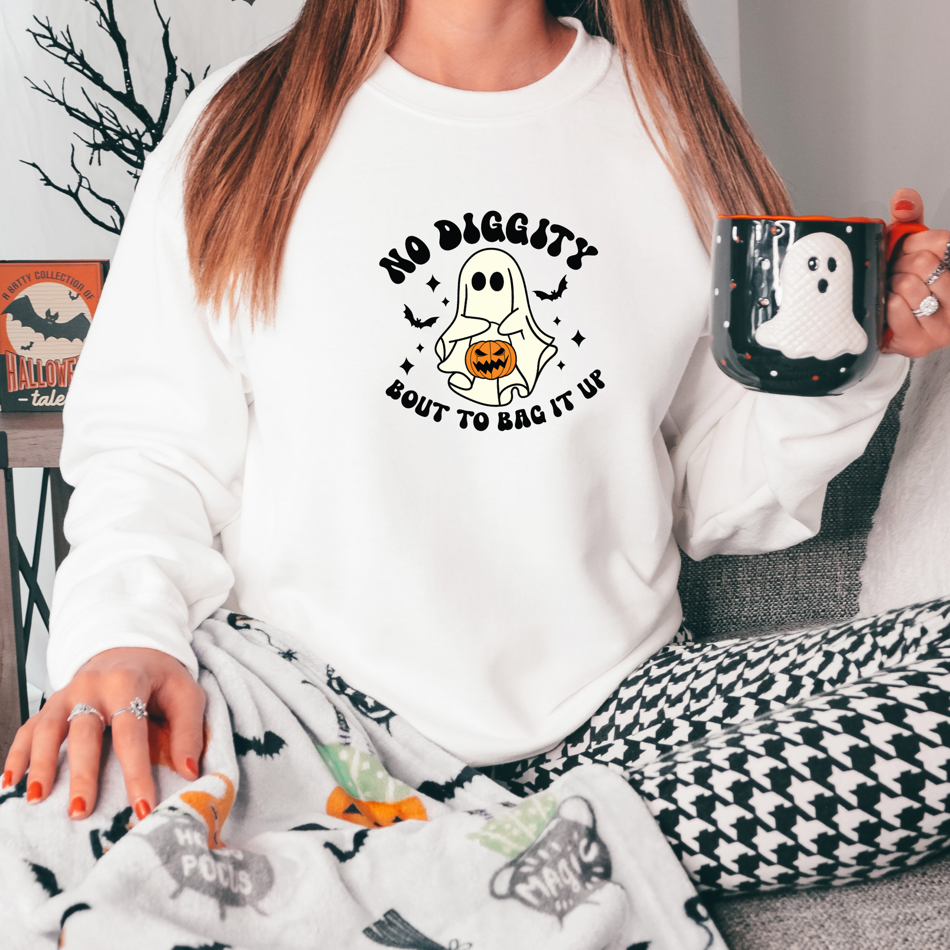 No Diggity, About to Bag it Up Sweatshirt Sweatshirt S White 