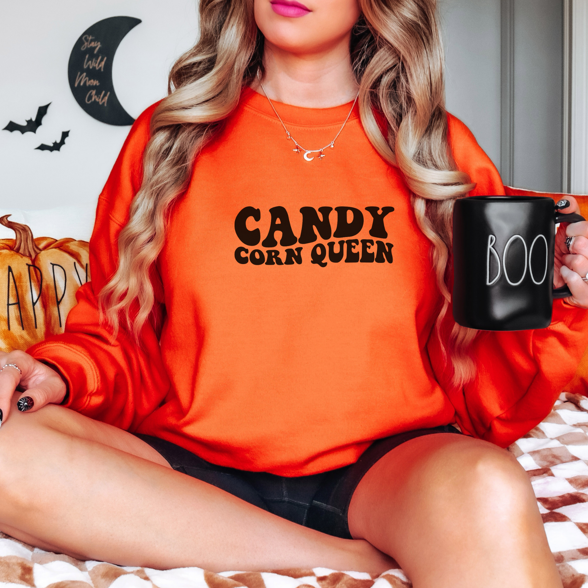 Candy Corn Queen Sweatshirt Sweatshirt S Orange 