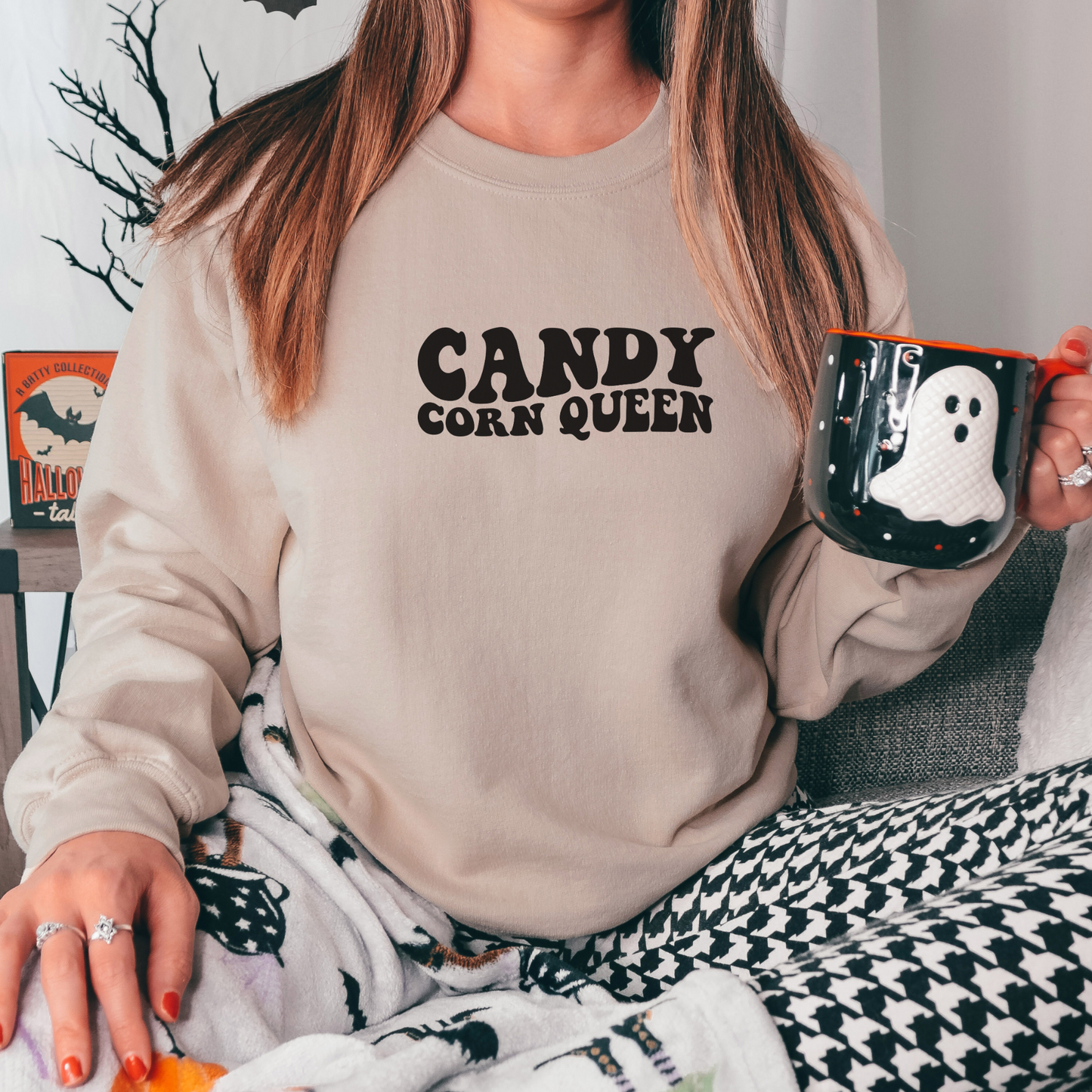 Candy Corn Queen Sweatshirt Sweatshirt S Sand 