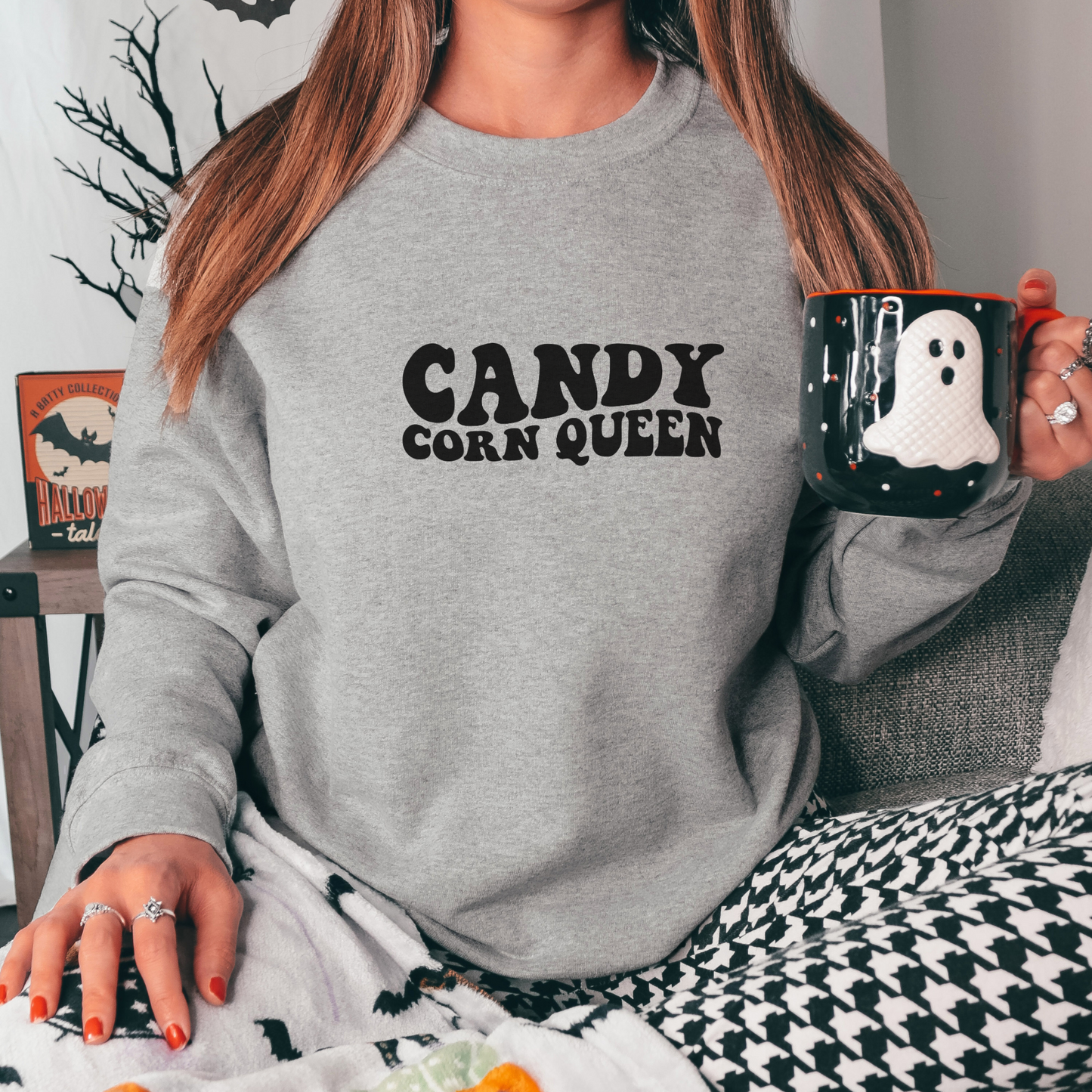 Candy Corn Queen Sweatshirt Sweatshirt S Sport Grey 