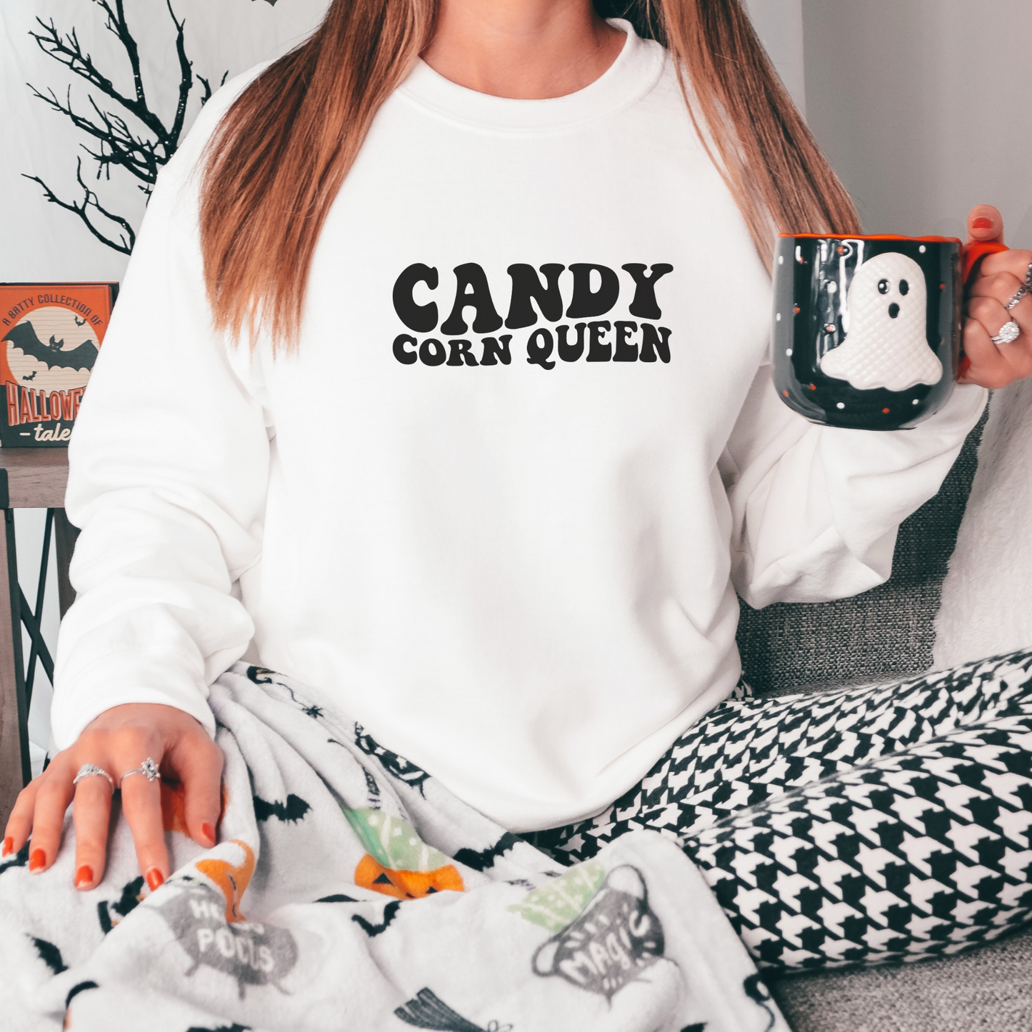 Candy Corn Queen Sweatshirt Sweatshirt S White 