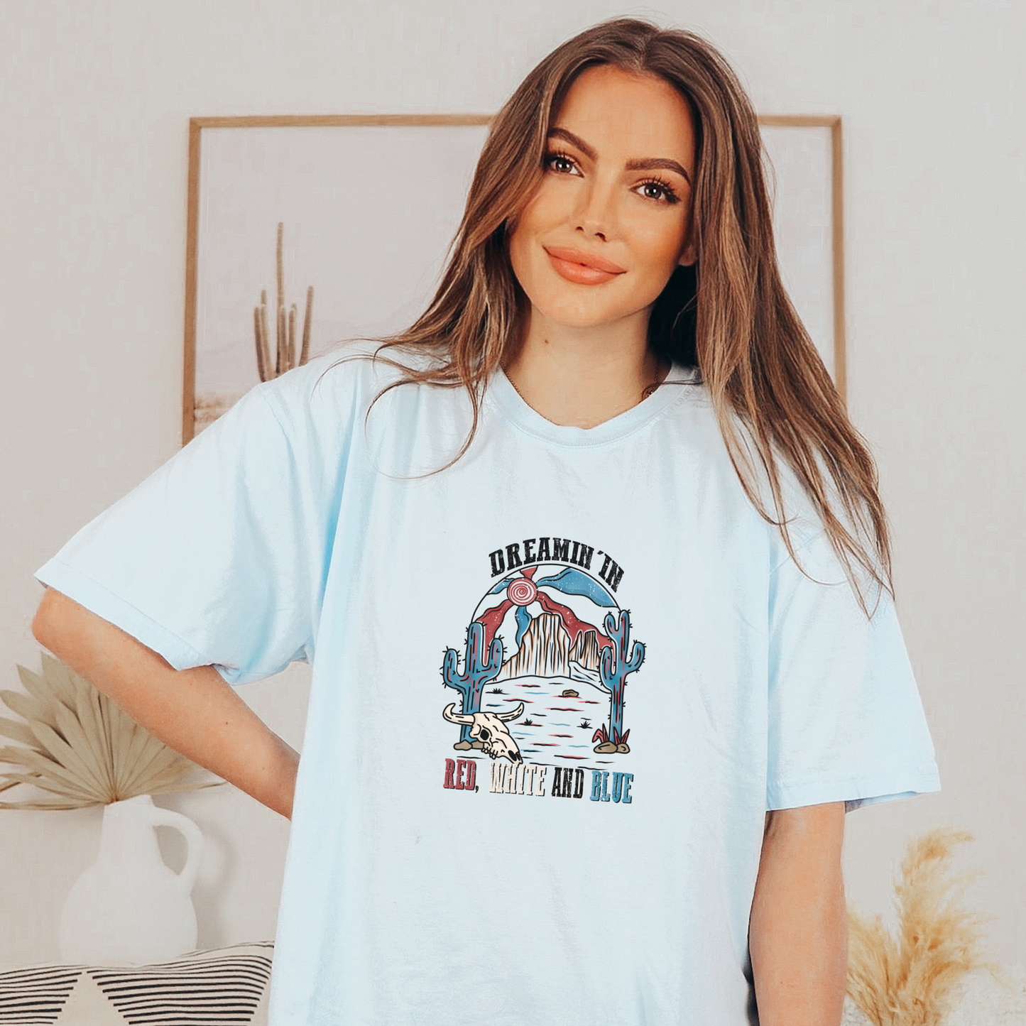 Dreamin' in Red, White, & Blue Tee T-Shirt Chambray S 