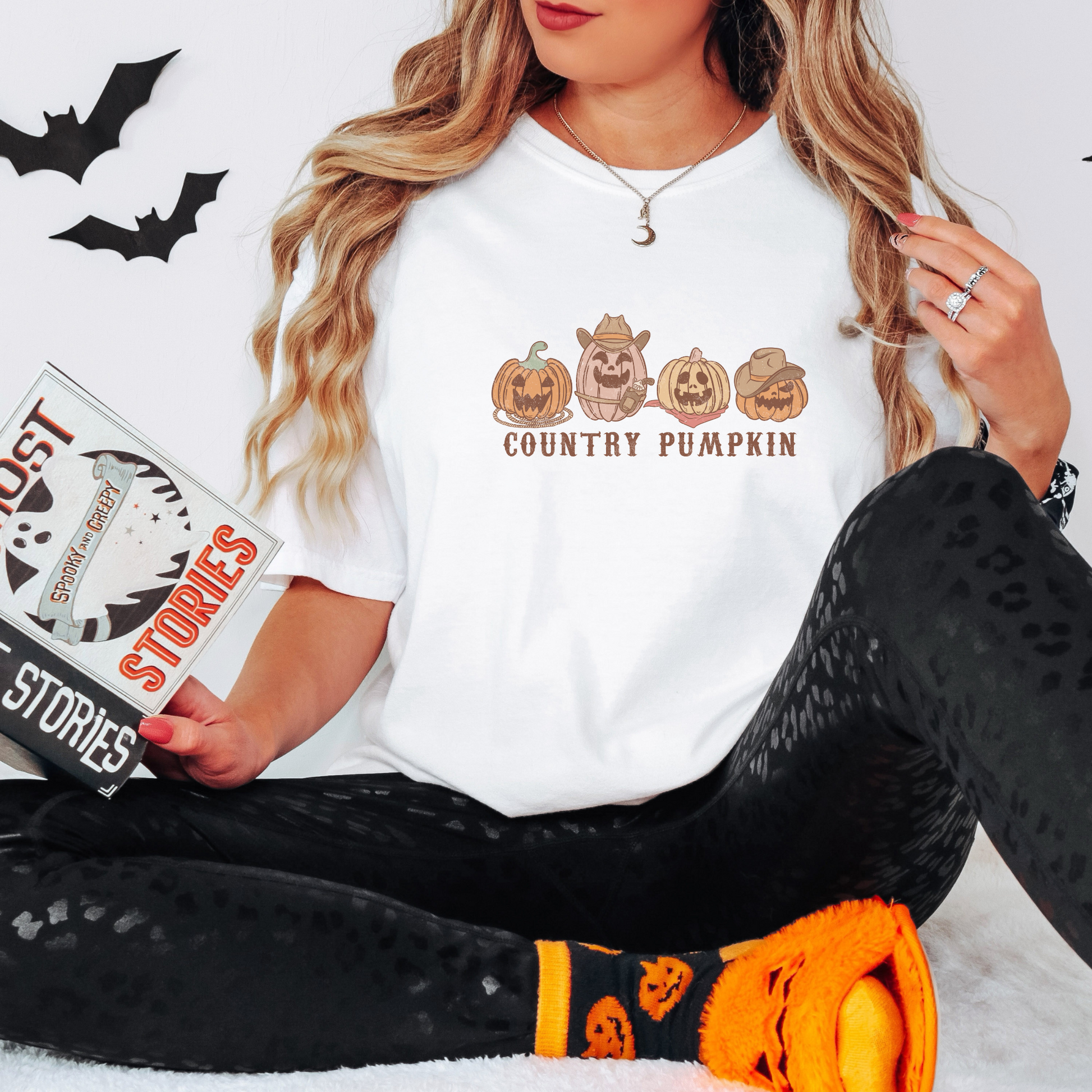 Country Pumpkin Tee T-Shirt White S 