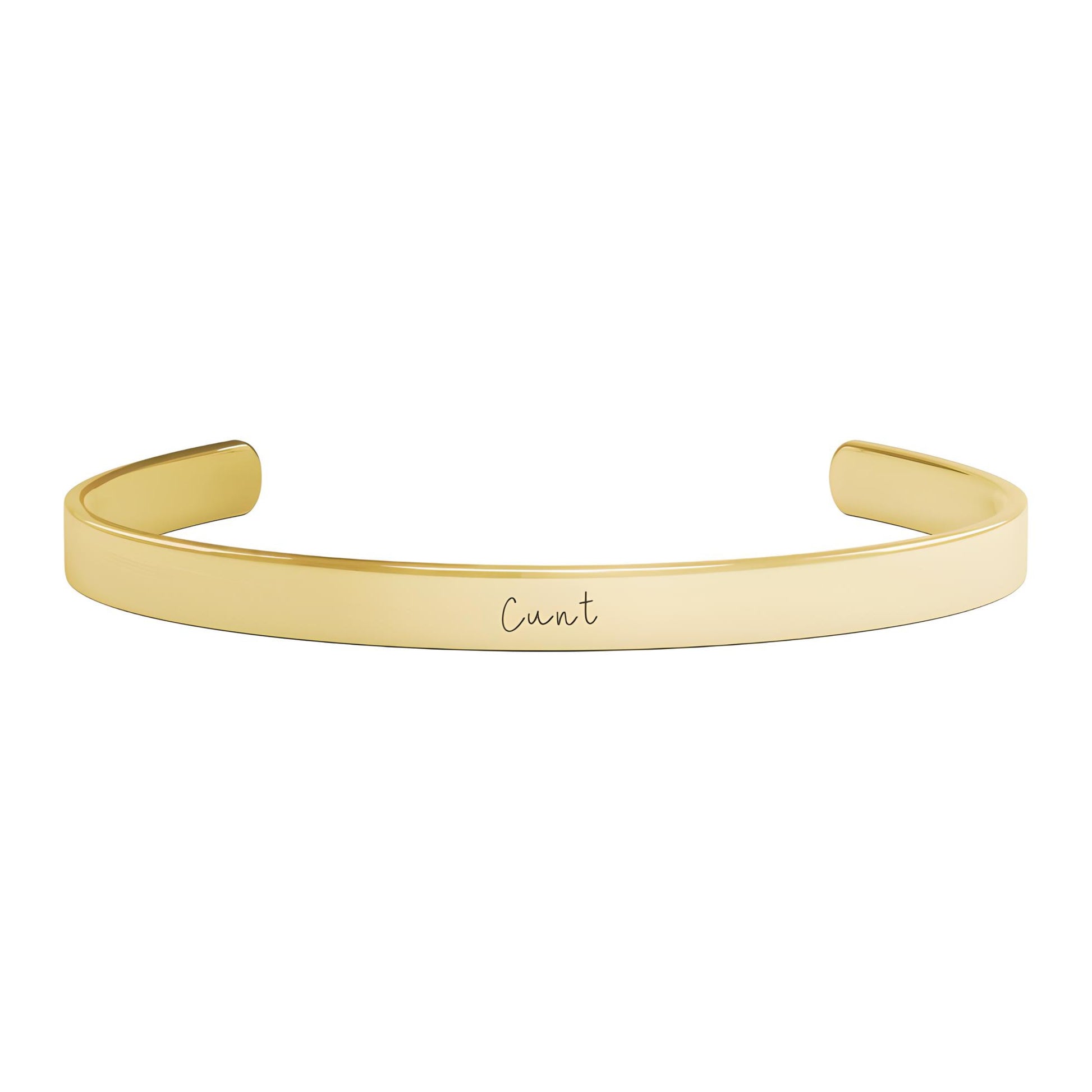 "Cunt" Cuff Bracelet Jewelry Gold  