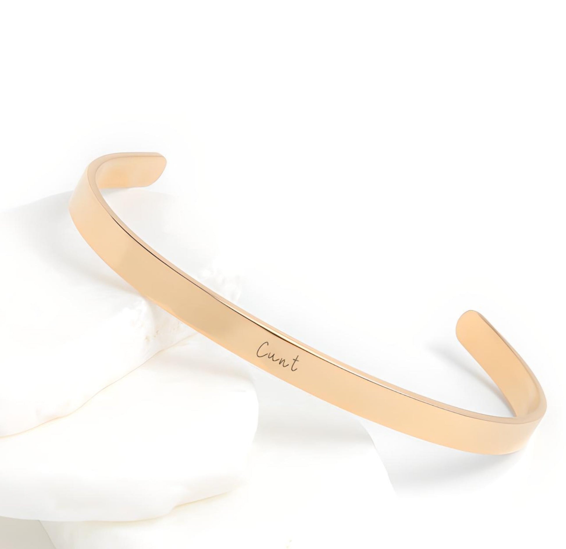 "Cunt" Cuff Bracelet Jewelry Rose Gold  