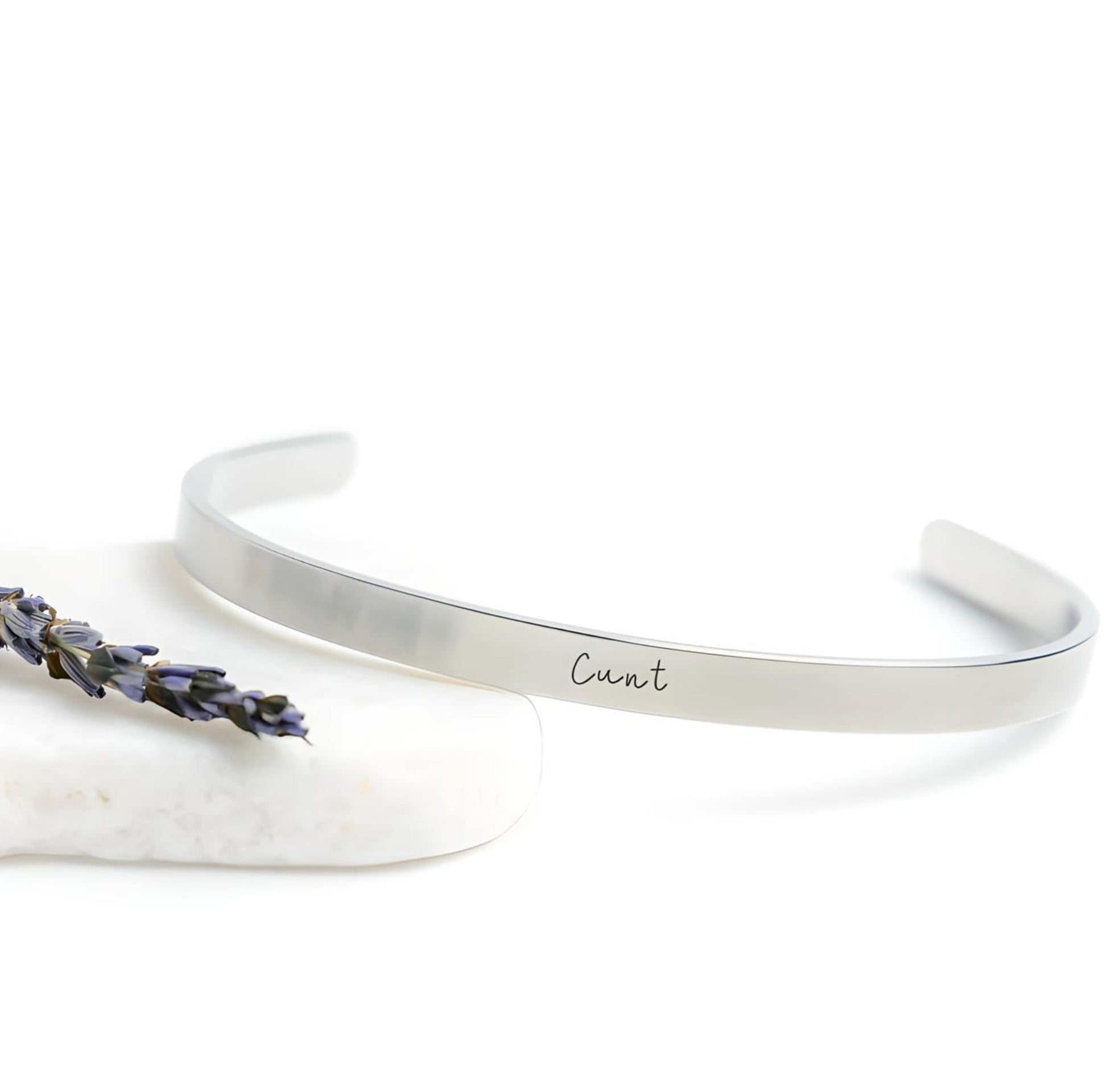 "Cunt" Cuff Bracelet Jewelry Silver  