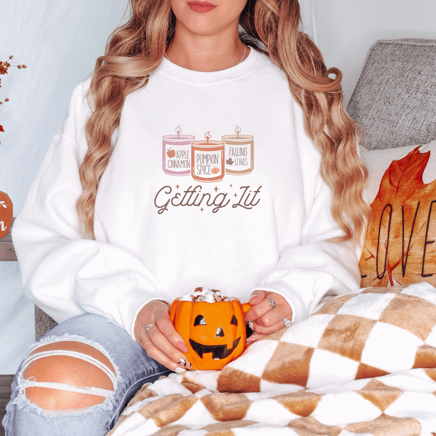 Getting Lit Sweatshirt Sweatshirt S White 