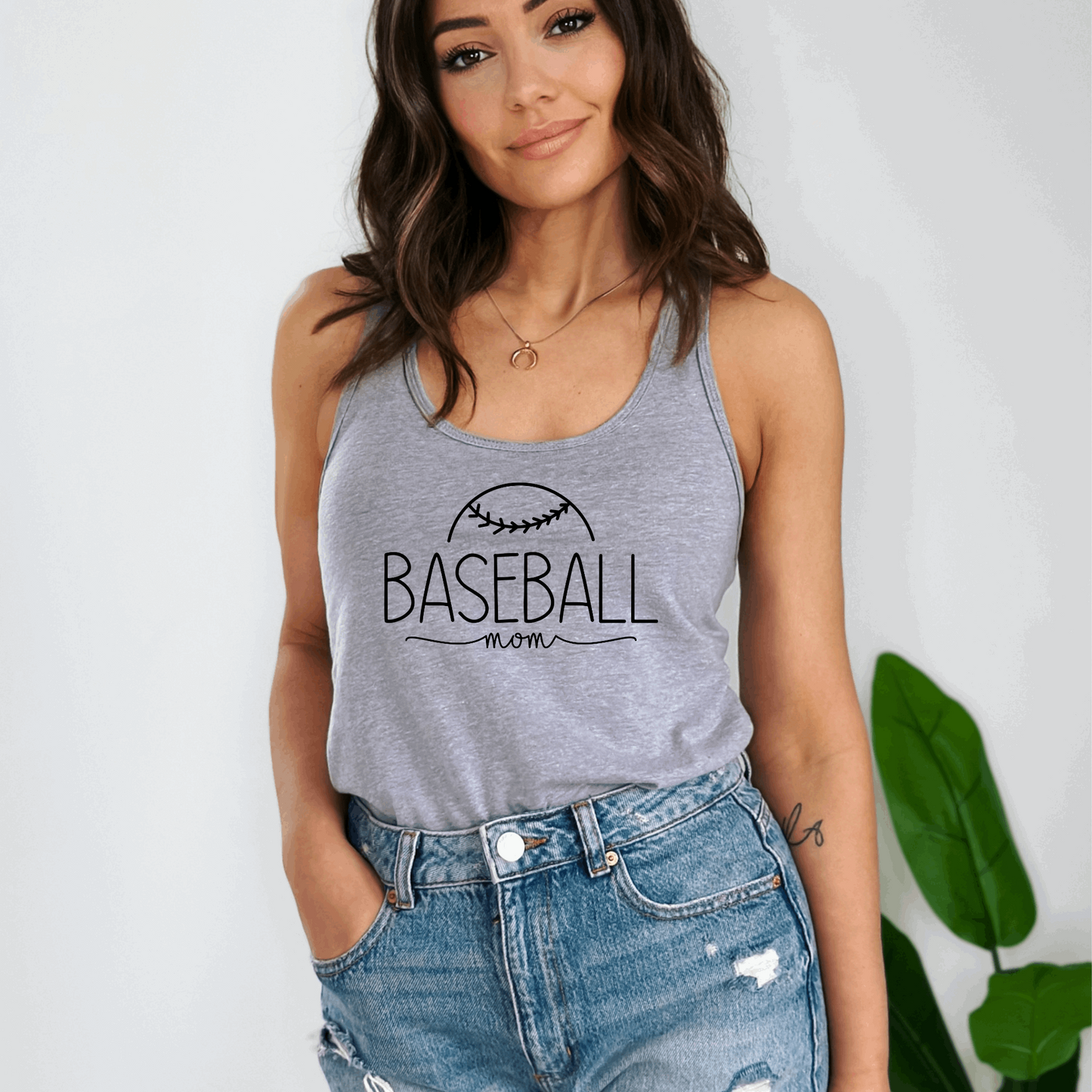 Baseball Mom Tank Top Tank Top XS Heather Grey 