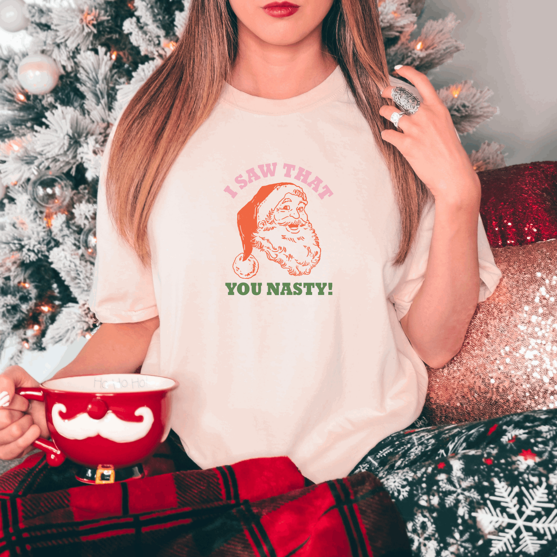 I Saw That, You Nasty Tee T-Shirt Ivory S 