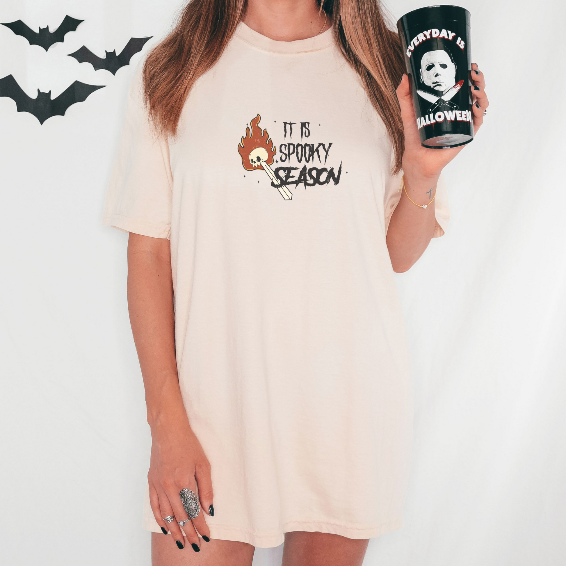 It's Spooky Season Tee T-Shirt Ivory S 