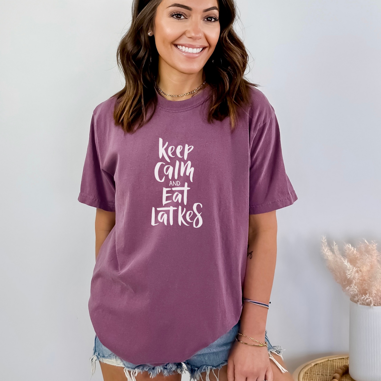 Keep Calm and Eat Latkes Tee T-Shirt Berry S 