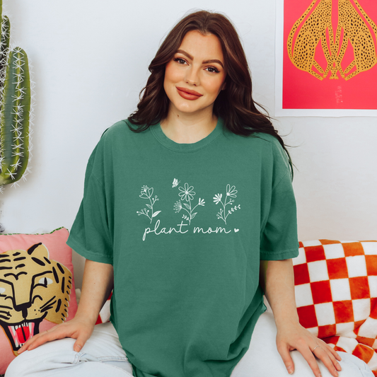 Plant Mom Tee T-Shirt Light Green S 