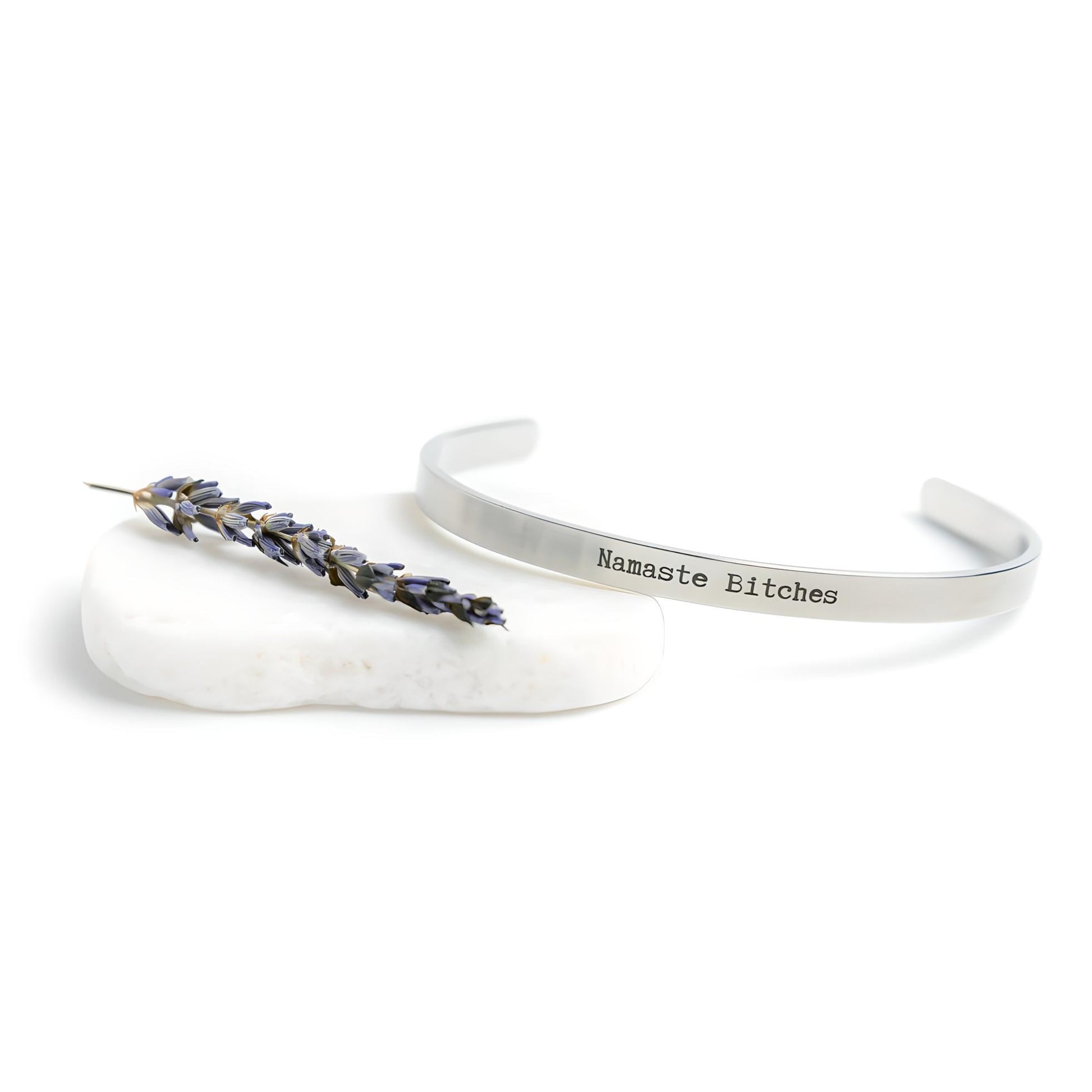 "Namaste Bitches" Cuff Bracelet Jewelry Silver  