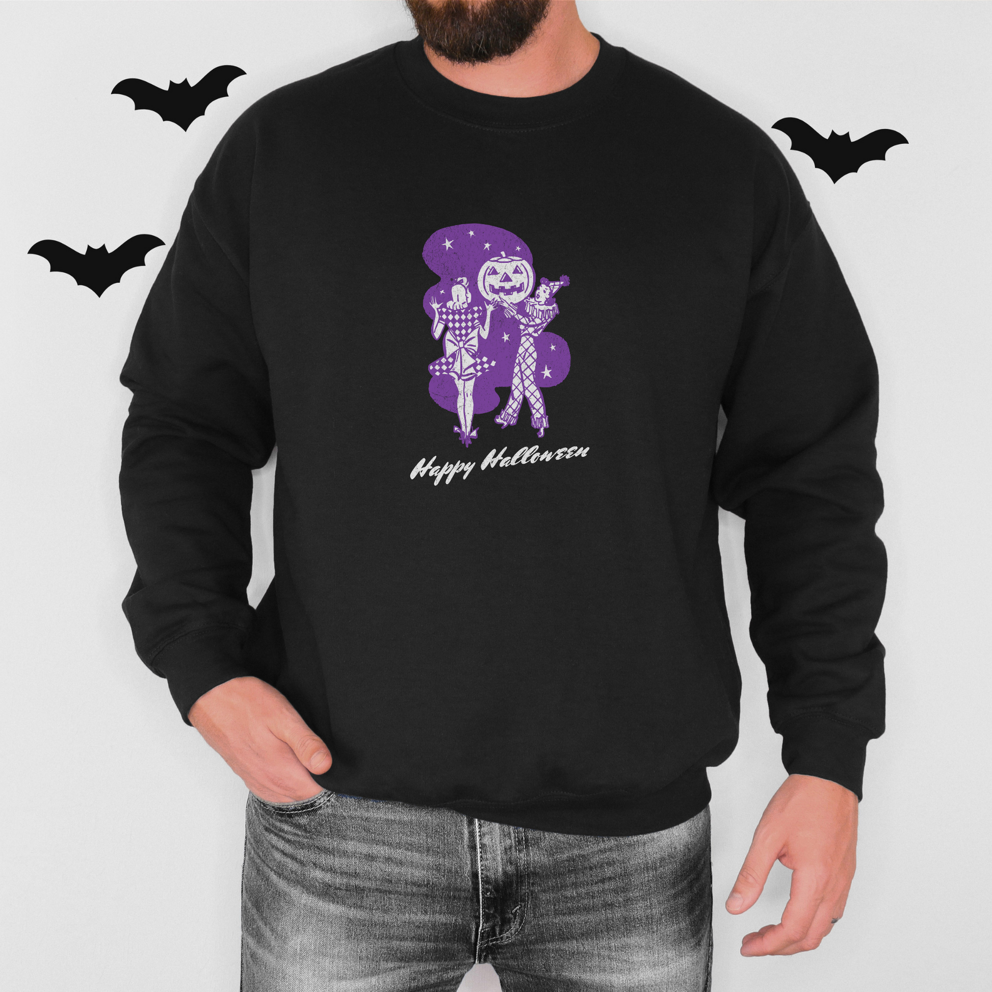 Retro Happy Halloween Sweatshirt Sweatshirt   