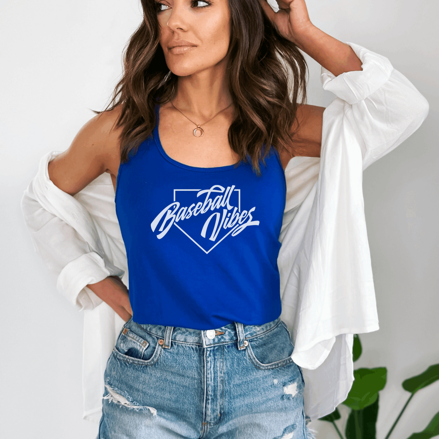 Baseball Vibes Tank Top Tank Top XS Solid Royal 