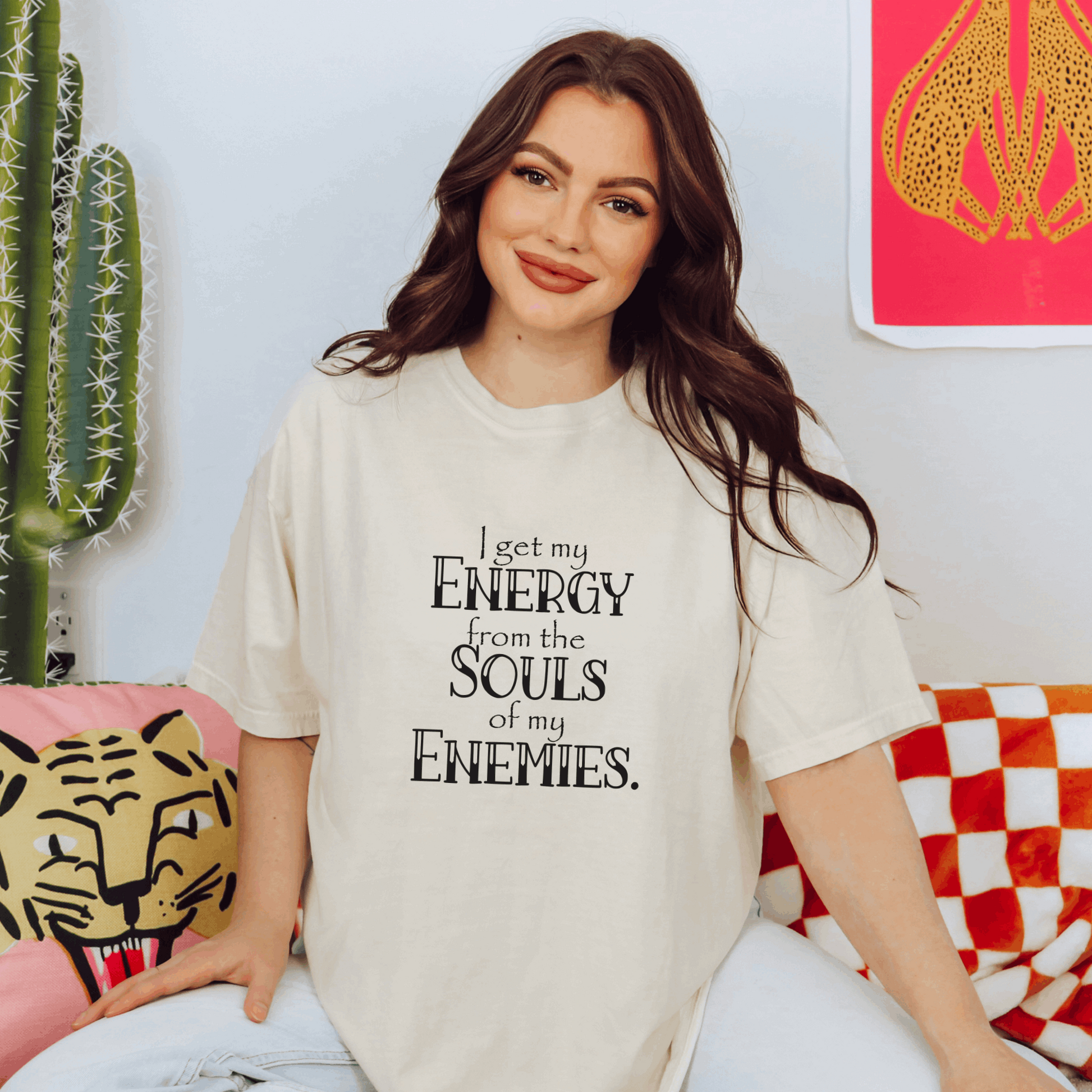 I Get My Energy From the Souls of My Enemies Tee T-Shirt Ivory S 