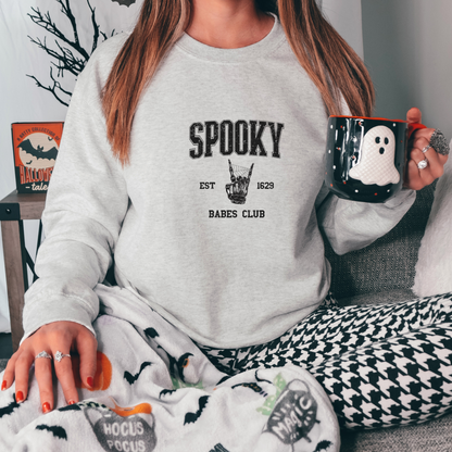 Spooky Babes Club Sweatshirt Sweatshirt S Ash 