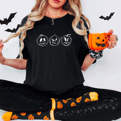 Spooky Pumpkins Tee T-Shirt Black S 