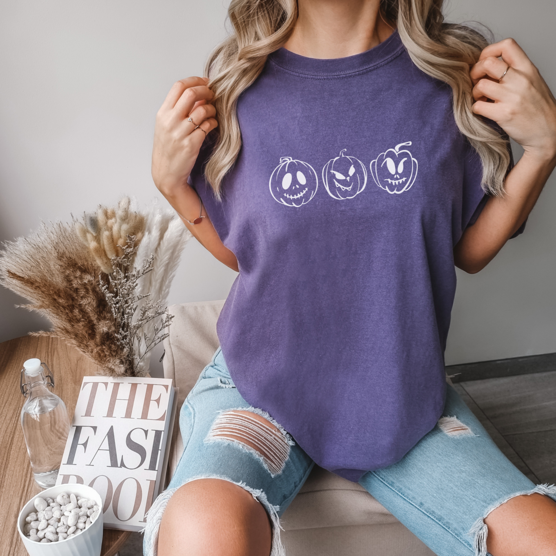 Spooky Pumpkins Tee T-Shirt Grape S 