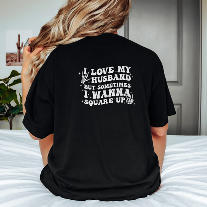 Sometimes I Wanna Square Up Tee T-Shirt Black S 