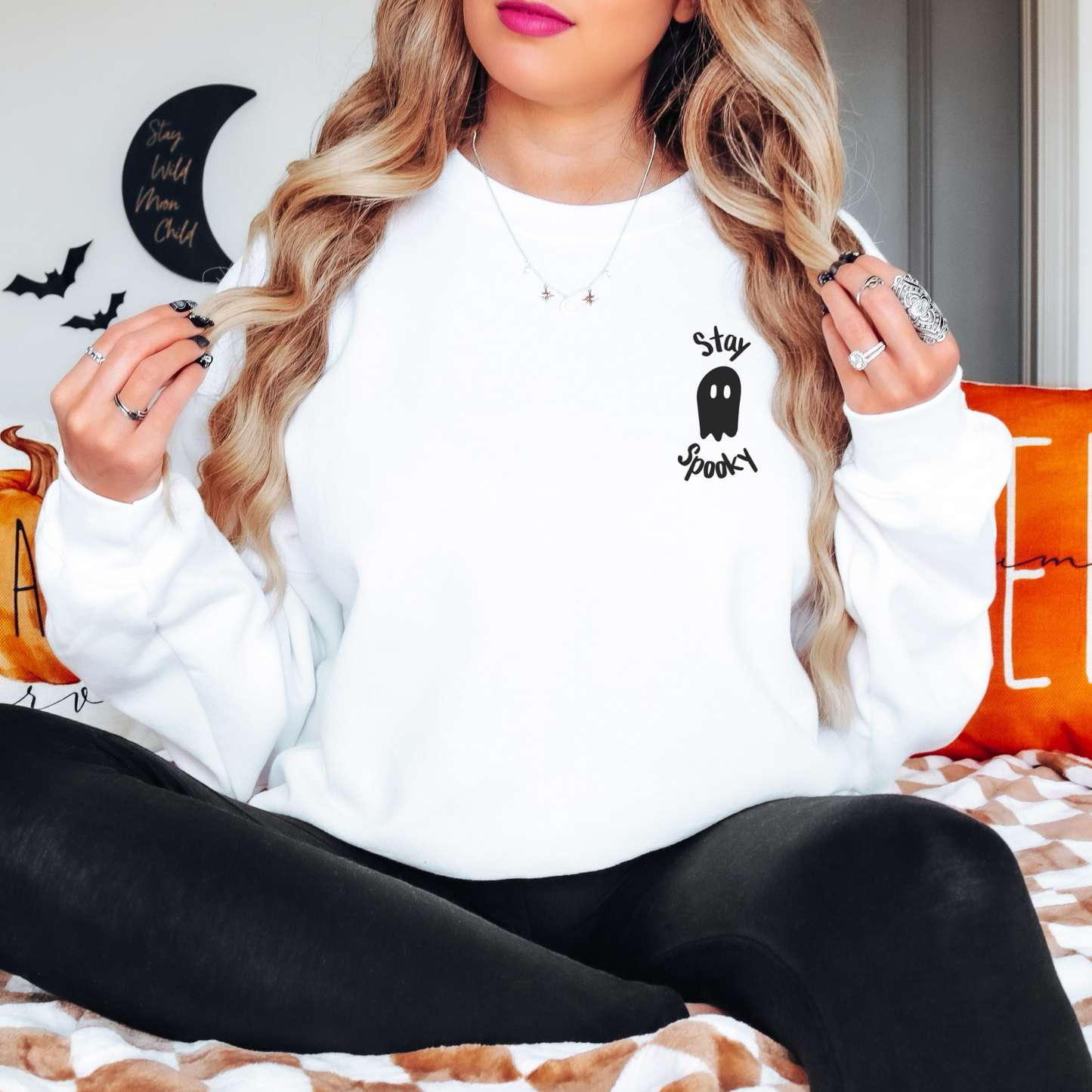 Stay Spooky Sweatshirt Sweatshirt S White 