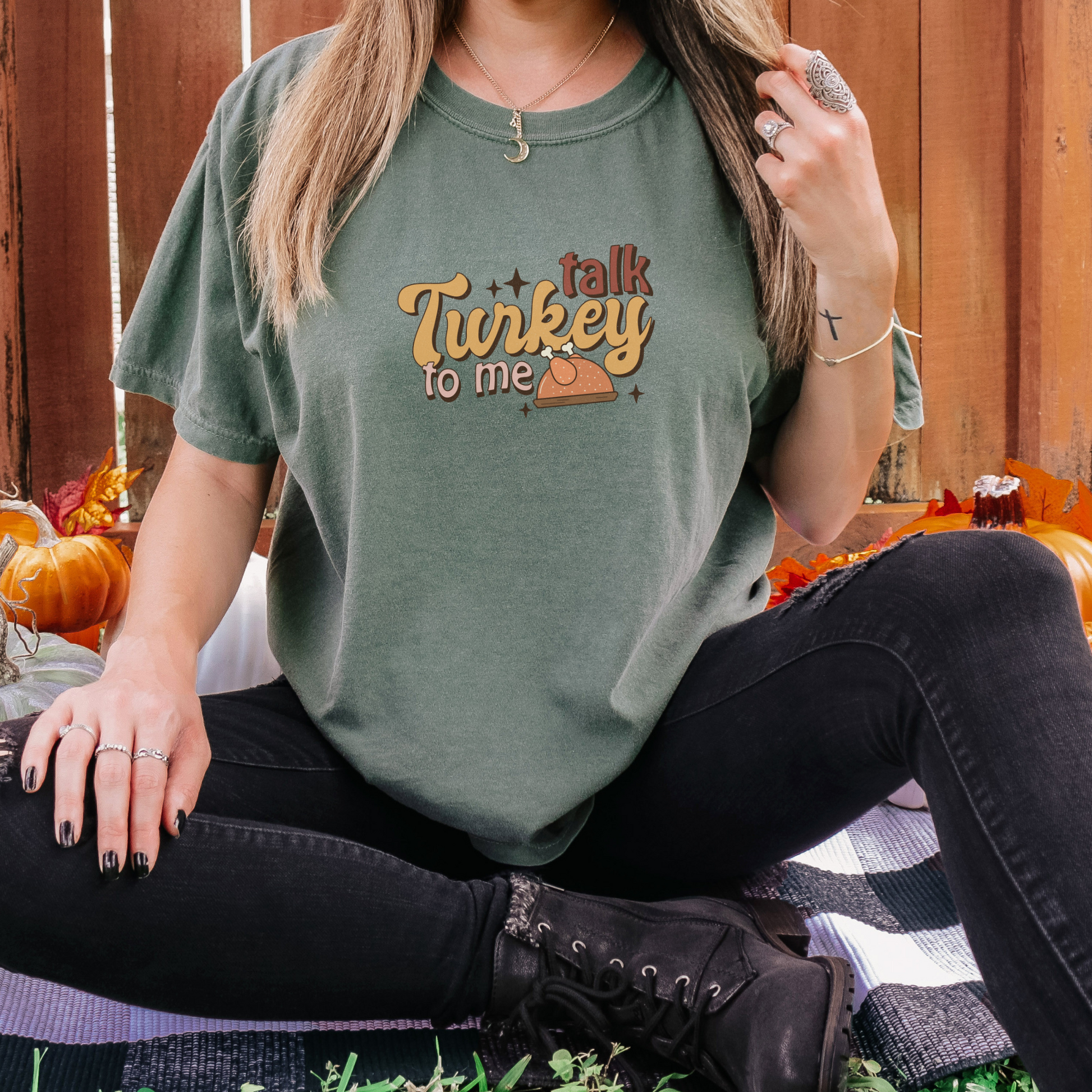 Talk Turkey to Me Tee T-Shirt Moss S 